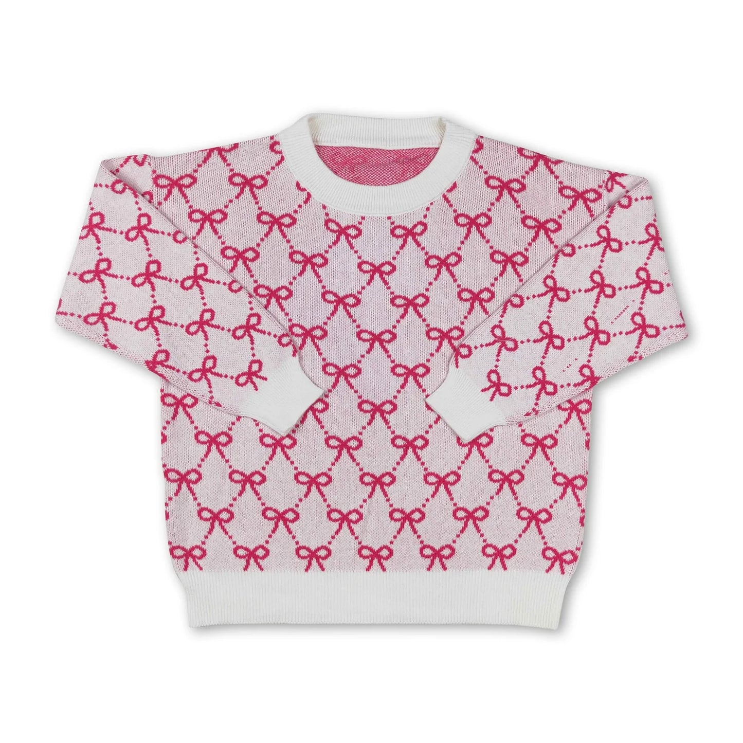 RTS NO MOQ Sibling Sweater Baby Toddler Christmas Print Crew Neck Knit Sweater Winter Holiday Pullover Top