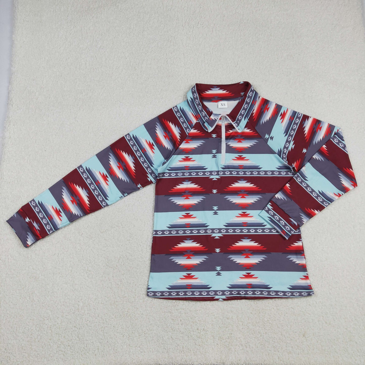 RTS NO MOQ Sibling baby boy clothes and Adult clothes geometric kids long sleeve top and adult top