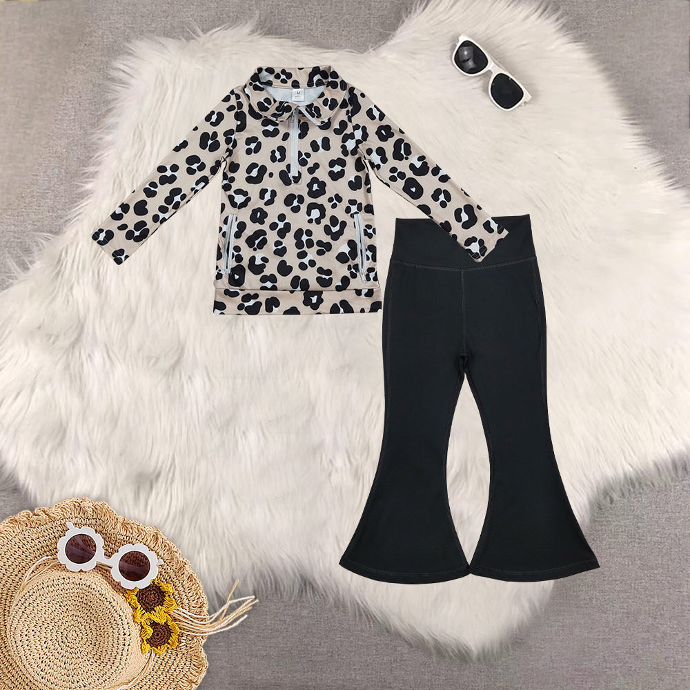 RTS NO MOQ Sibling Baby Girl clothes Yoga Long Sleeve Trousers Sets