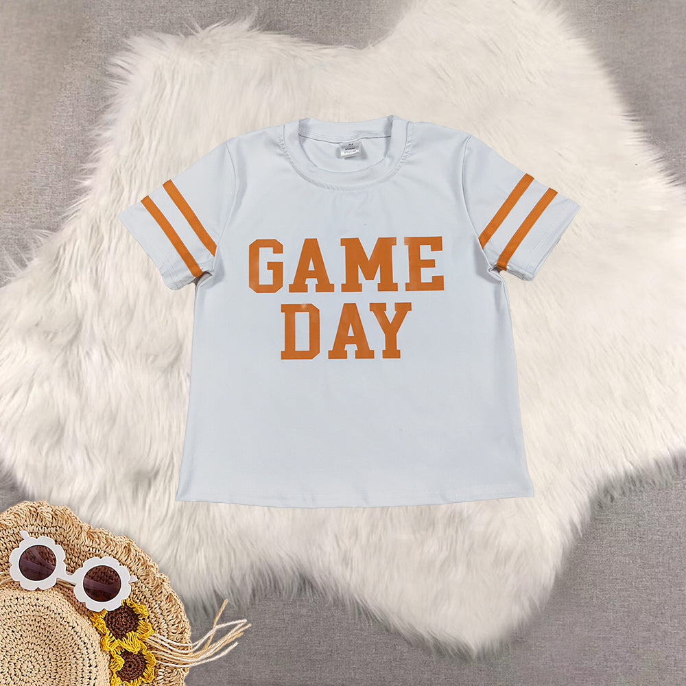 RTS NO MOQ Sibling baby boy clothes GAME DAY short sleeve top and jeand pants