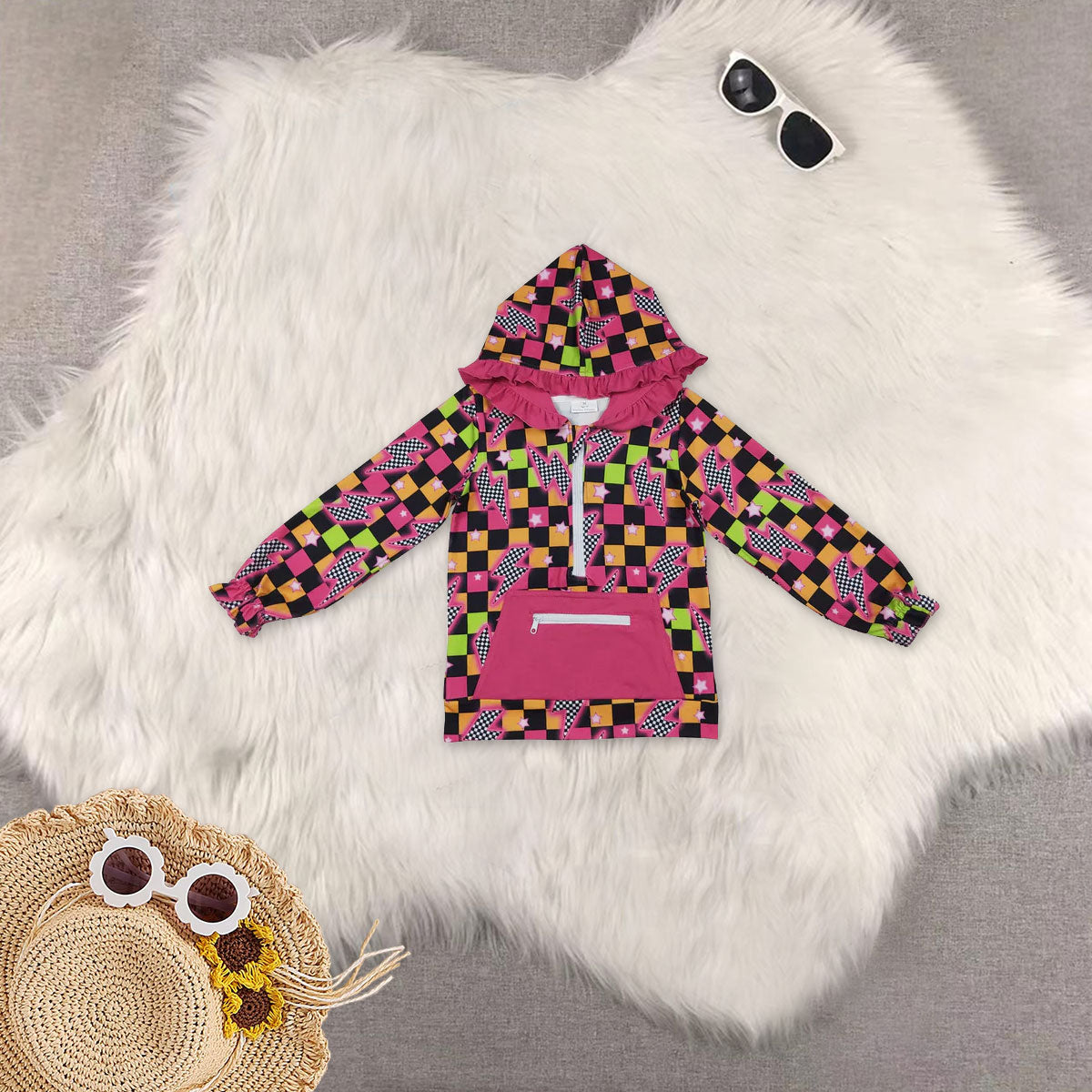 RTS NO MOQ Sibling Baby Girls hooded Long Sleeve Tops DENIM SETS and top and jeans