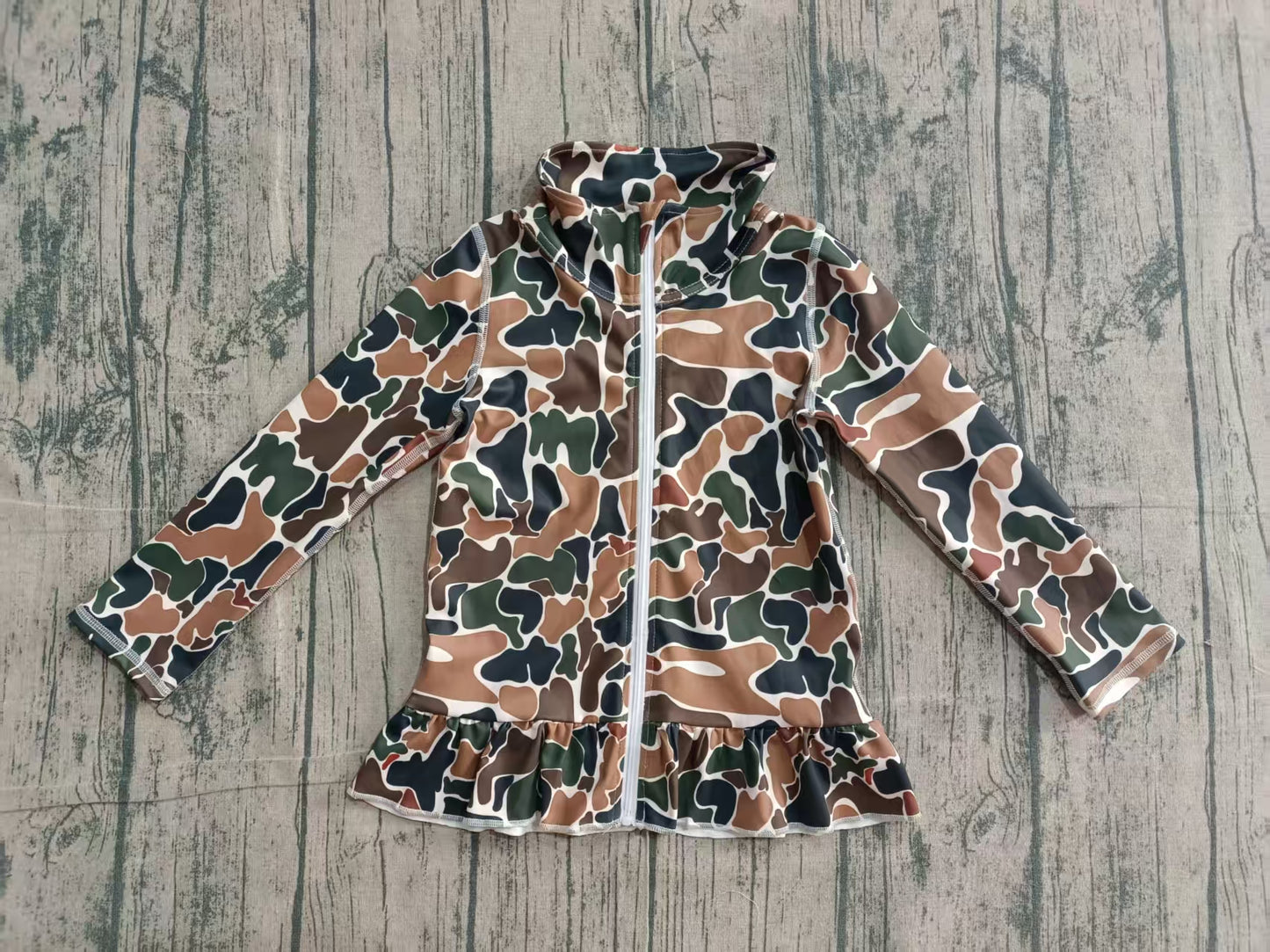 (Sample) No moq GT1315-YOGA Camouflage Zipper Long-Sleeved Jacket