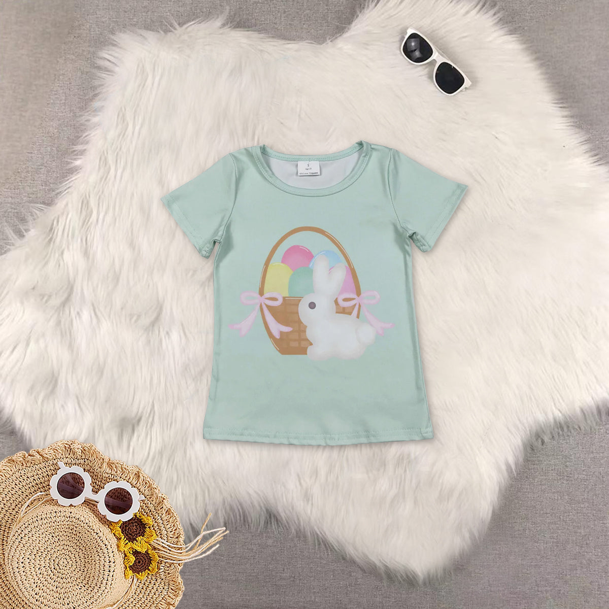 RTS NO MOQ Sibling baby girl clothes easter short sleeve Pants set and top and pants