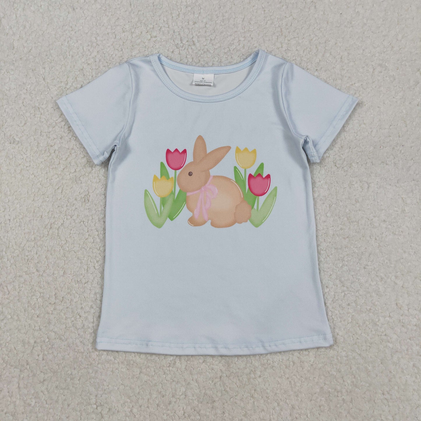 RTS NO MOQ Sibling baby girl clothes easter Sheep Cross Pink Short-Sleeve Tops