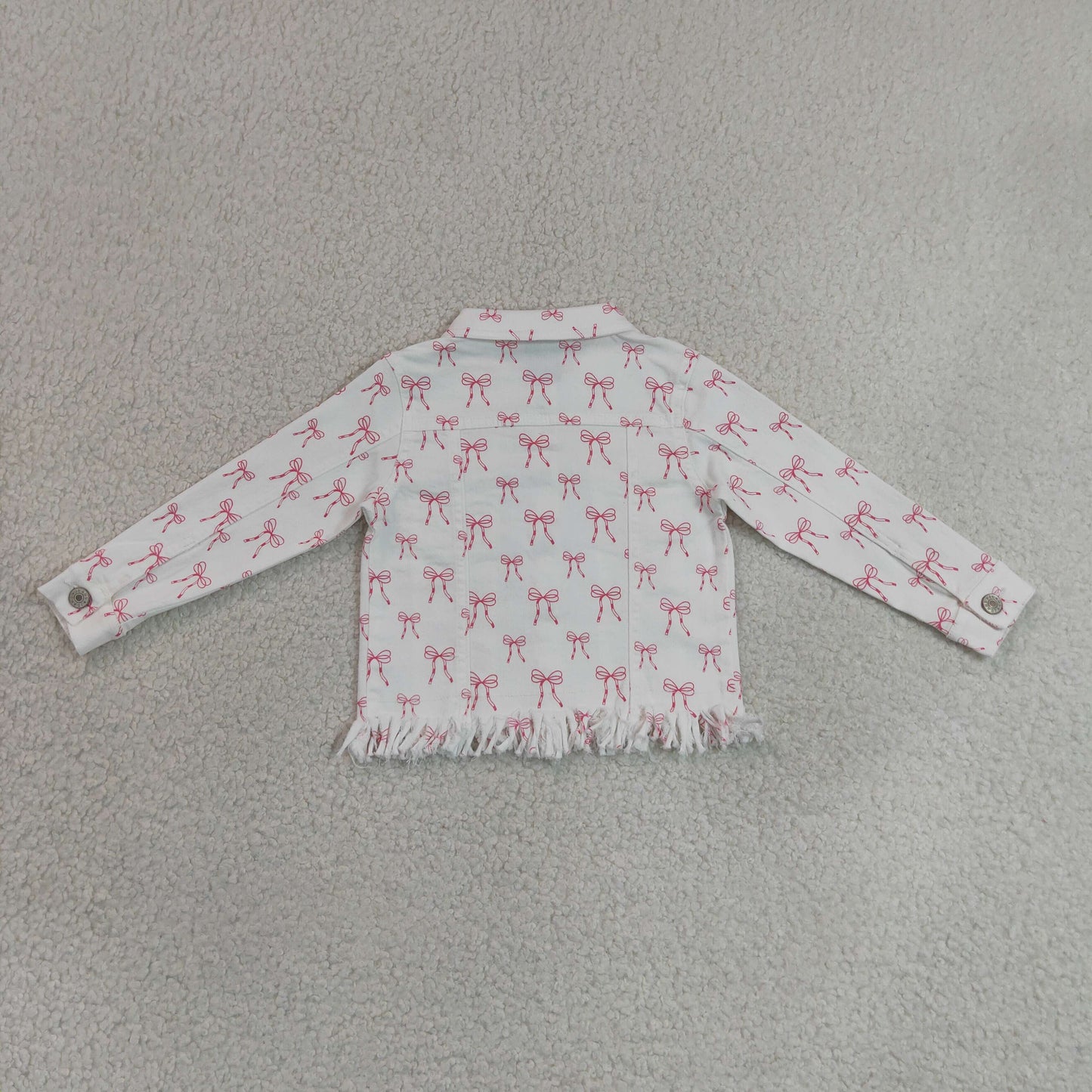 RTS NO MOQ milk silk GT1729 Baby Girls Pink Bows Long Sleeve Cardigan Jackets
