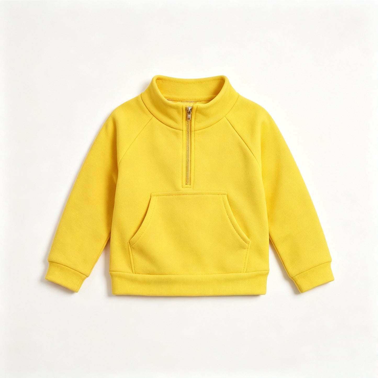 (Preorder new) No moq GT1760 Yoga Baby Girls Yellow Long Sleeve Zip Pocket Pullover Yoga Active Athletic Top