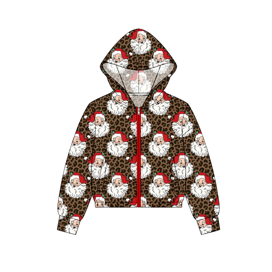 (Preorder new) No moq Baby Girls Christmas Long Sleeve Zipper Hoodie Top