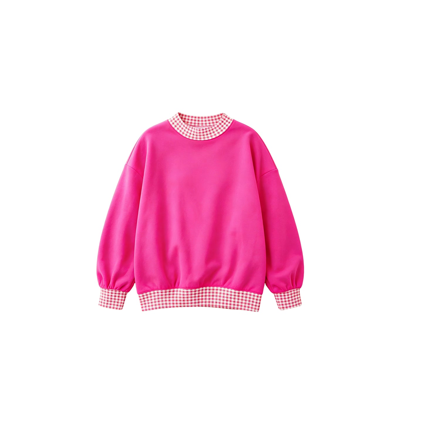 (Preorder new) No moq GT1800 Sweatshirt Material Kids Girls Hot Pink Long Sleeve Fall T‑shirts Tops Casual Top