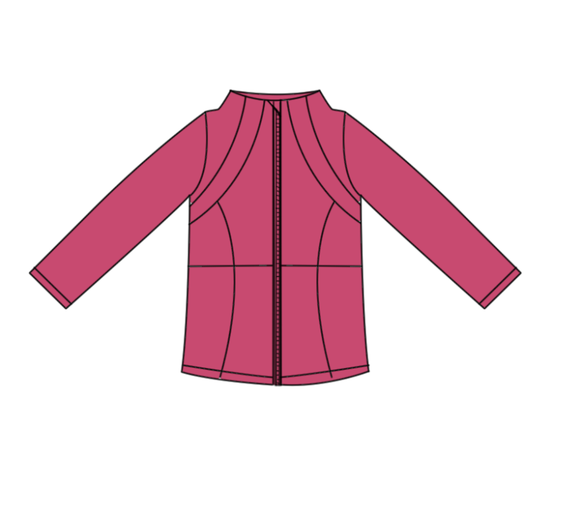 (Preorder new) No moq GT1802 Yoga Toddler Girls Hot pink Zip Long Sleeve Top Yoga Clothes