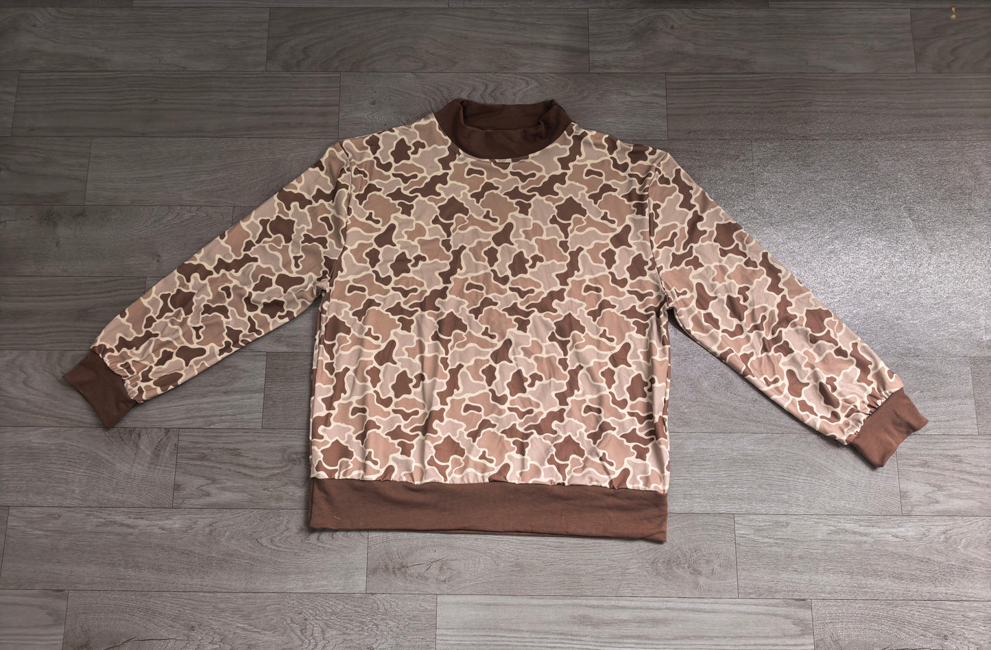 (Sample) No moq milk silk GT1879 Adult Women High Neck Camo Long Sleeve Tee Shirts Top Casual Top