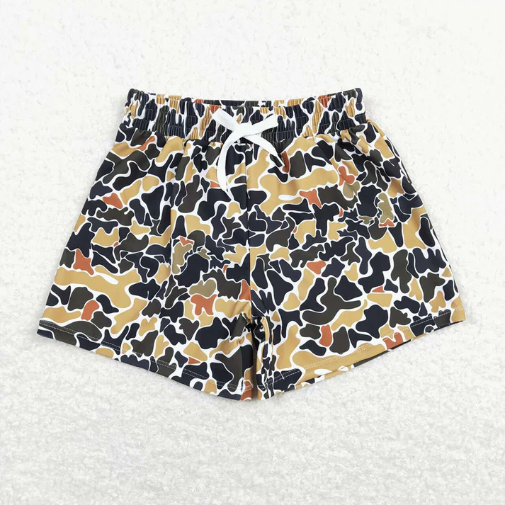 RTS NO MOQ Baby Boys Camo Print Summer Trunks Swimsuits Swimwears