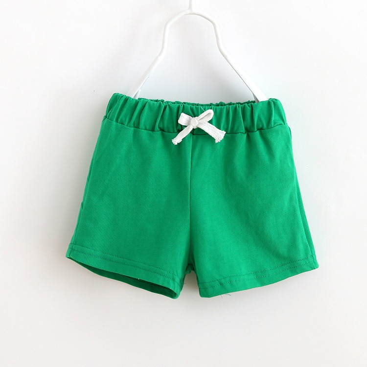 green color cotton girls and boys shorts match clothing custom moq 3 COTTON SHORTS