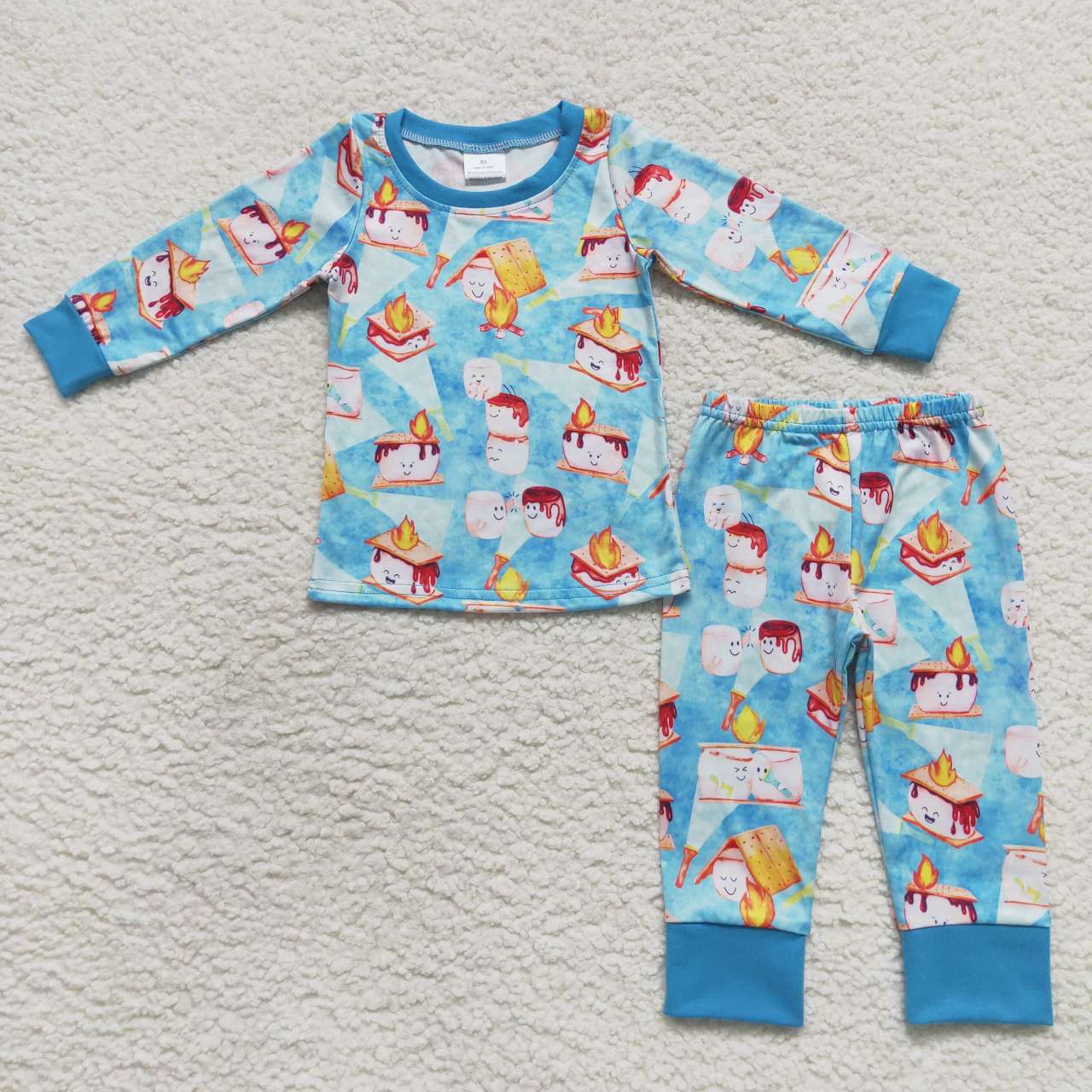 RTS NO MOQ(In Stock) Flashlight Torch Cup Blue Long Sleeve Pants Suit