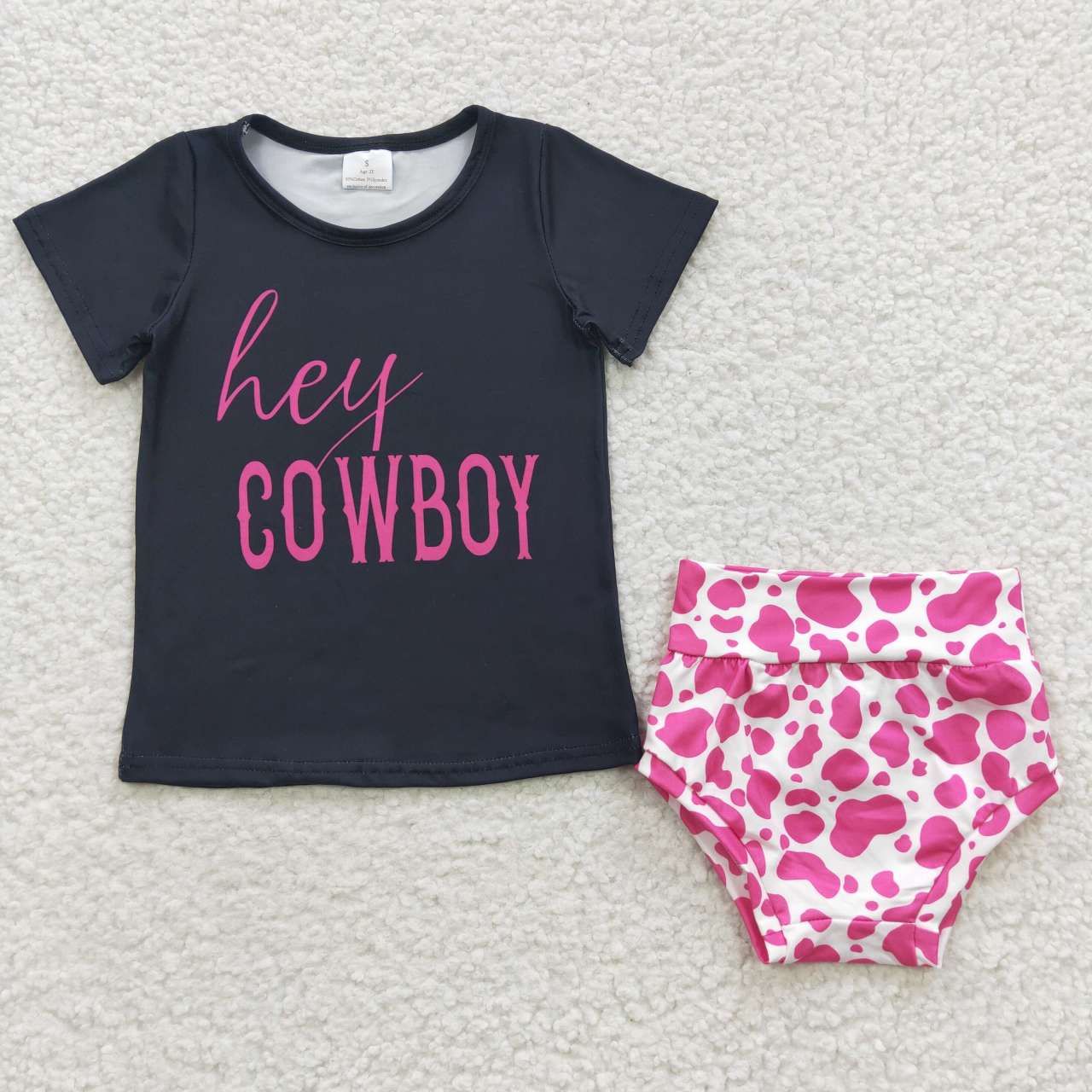 GBO0132 COWBOY pink leopard short-sleeved briefs set