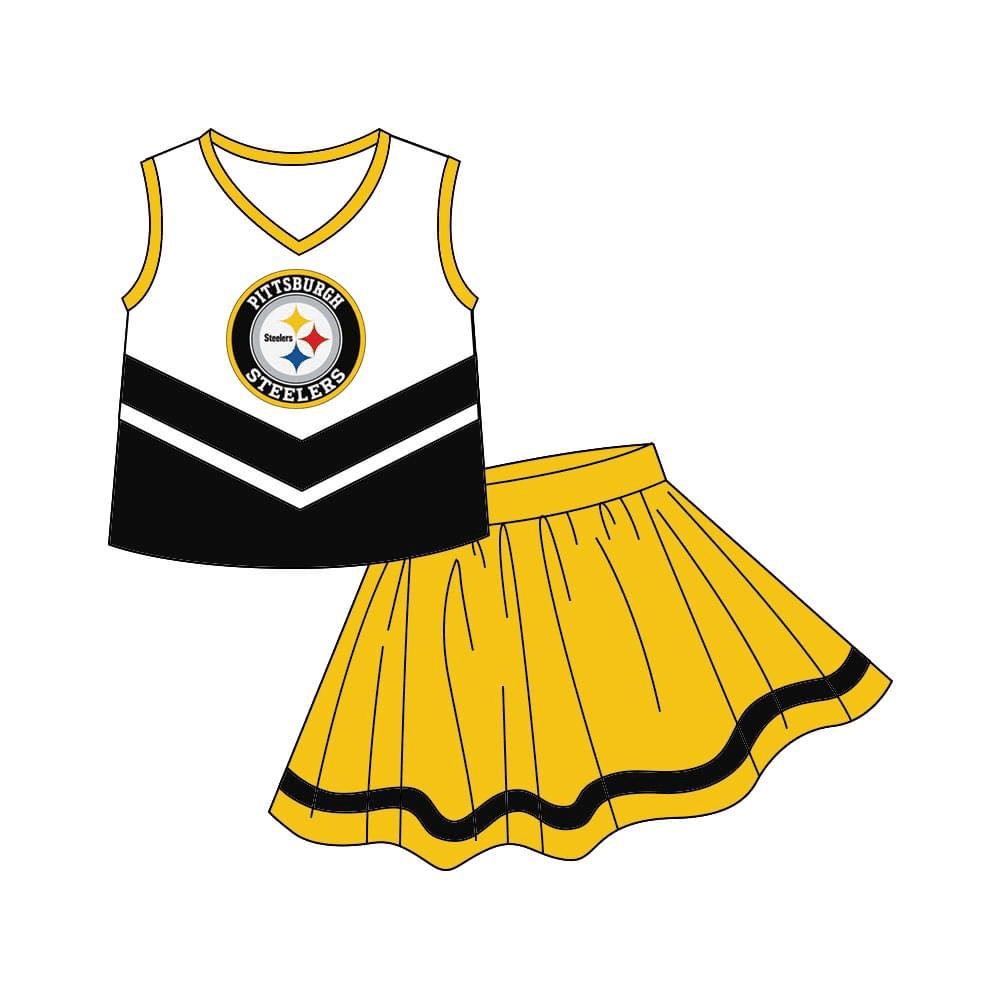 Girls sleeveless top with short dress PITTSBURGGH STEELERS moq 5