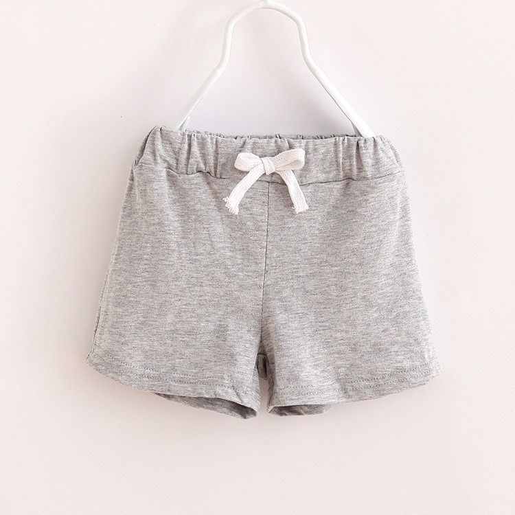 gray color cotton girls and boys shorts match clothing custom moq 3 COTTON SHORTS