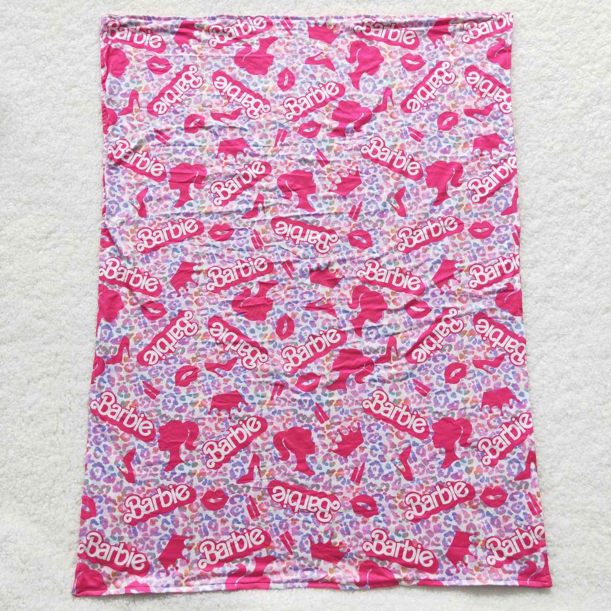 BL0053 Cute Clothes letter purple leopard rose red blanket