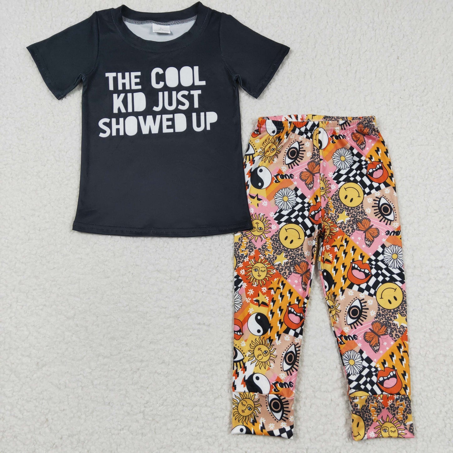 Boys Smile Eyes Butterfly Trousers short sleeve top