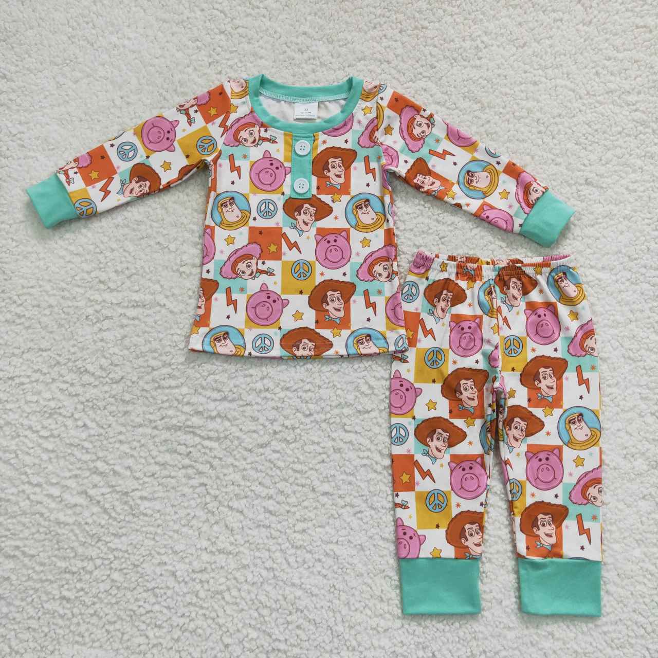 Cute Clothes BLP0279 Baby Boys Long Sleeve Colorful Top Pants Pajamas Clothes Sets