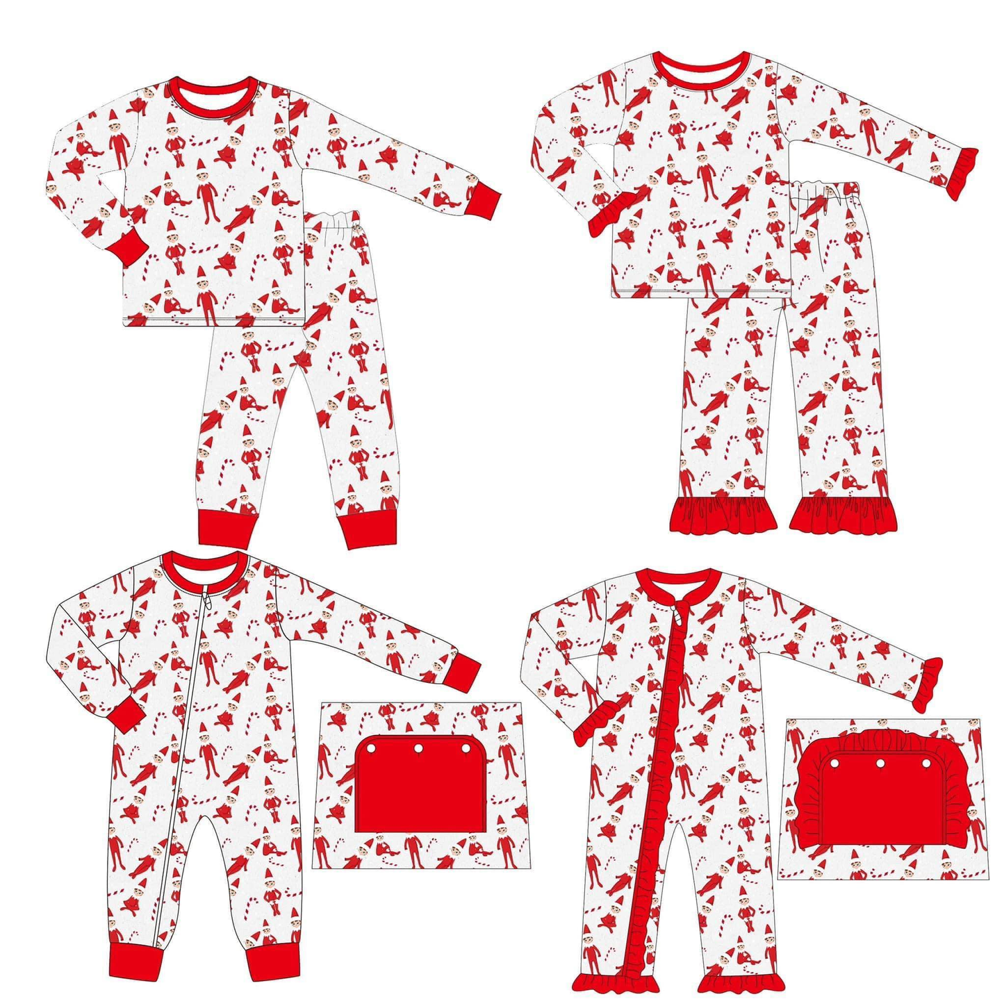 custom moq 5 Red pajamas romper matching set