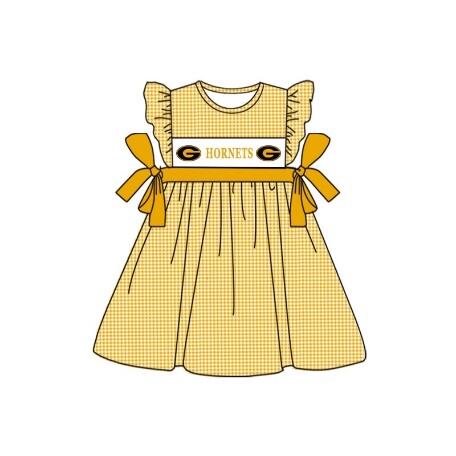 Deadline: May 10custom no moq eta 5-6week hornets summer yellow dress