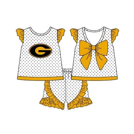 Deadline: May 10custom no moq eta 5-6weeks g gold color girls sets