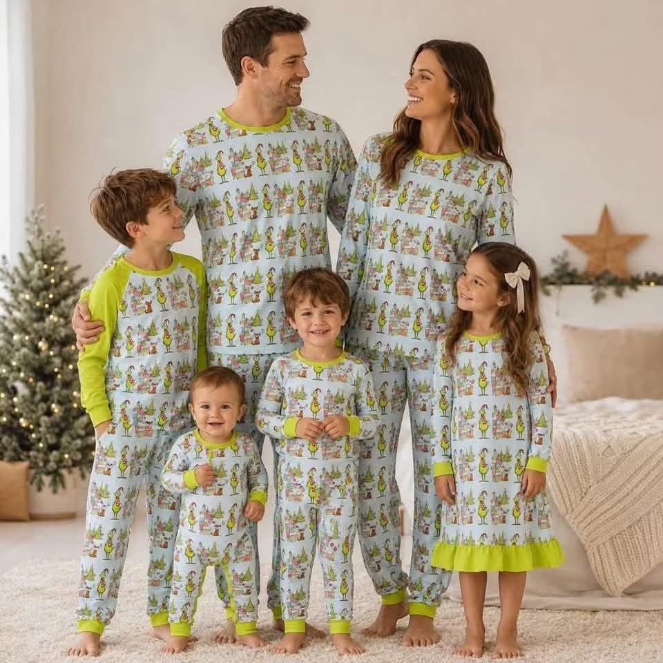 custom moq 5 mix size LHGNDN01 Christmas Family pajamas clothes christmas pajamas set dress rompers