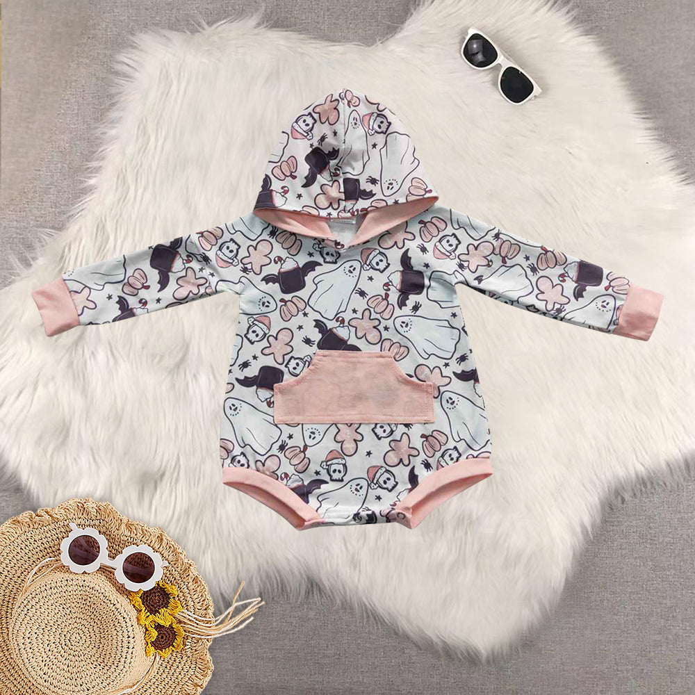 RTS NO MOQ Baby girl clothes halloween hooded long Sleeve Romper Mixed Sizes
