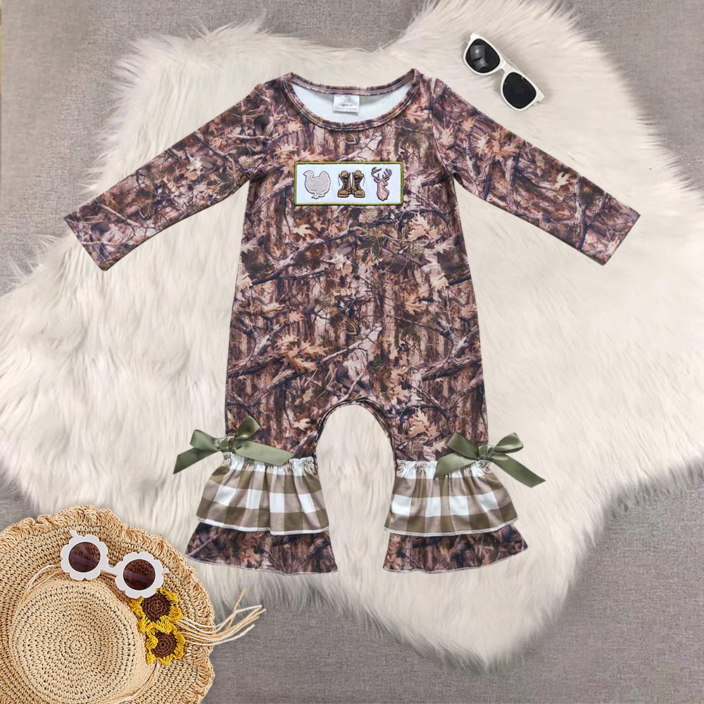 RTS NO MOQ Sibling baby girls boys clothes embroidery turkey long-sleeved trousers suits and romper