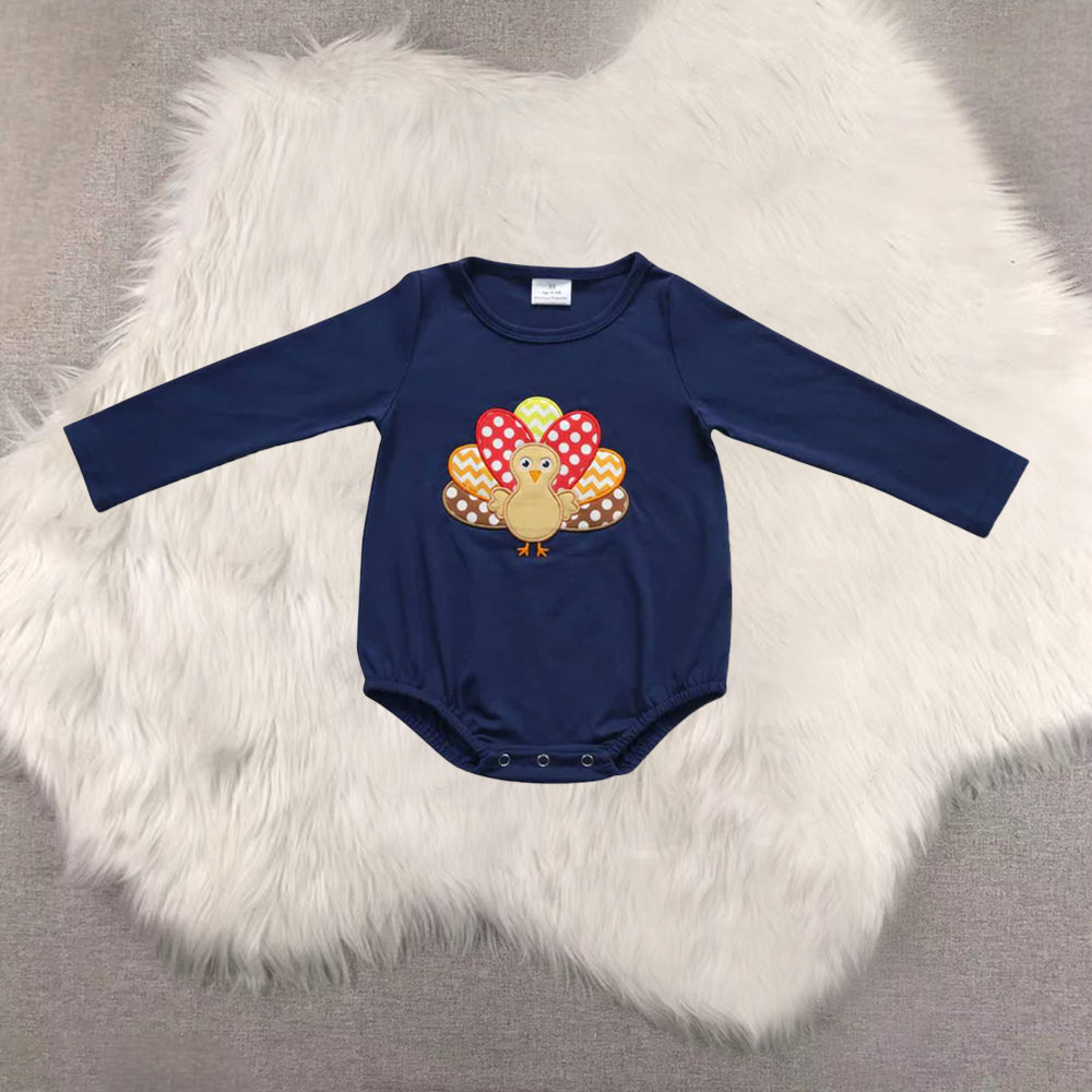RTS NO MOQ Sibling Baby girls clothes Embroidery turkey short-sleeved trousers suit & rompers