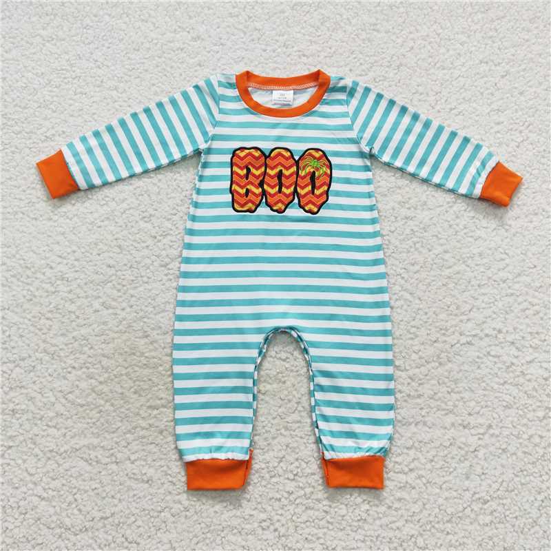 RTS NO MOQ Sibling Baby girls boy clothes embroidery boo long-sleeved trousers suit & romperand top