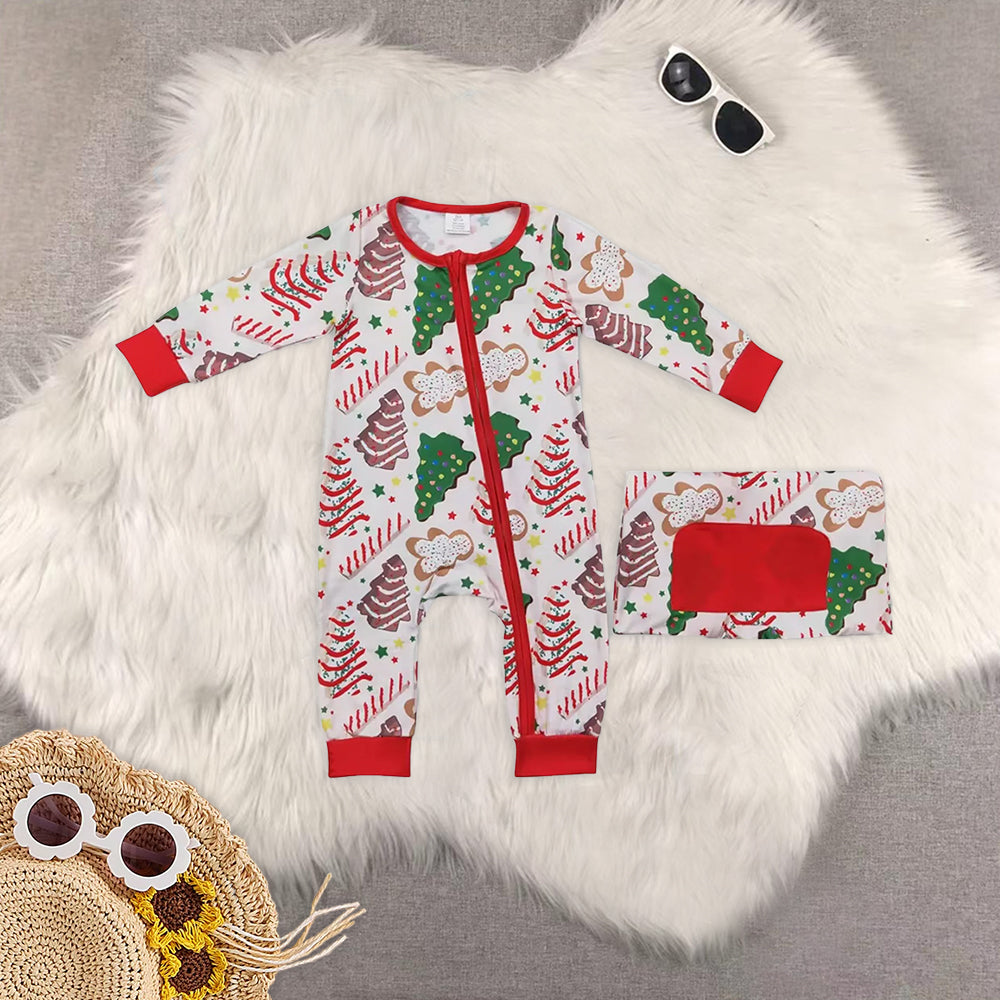 RTS NO MOQ Baby boy clothes modal Christmas long Sleeve Romper Mixed Sizes