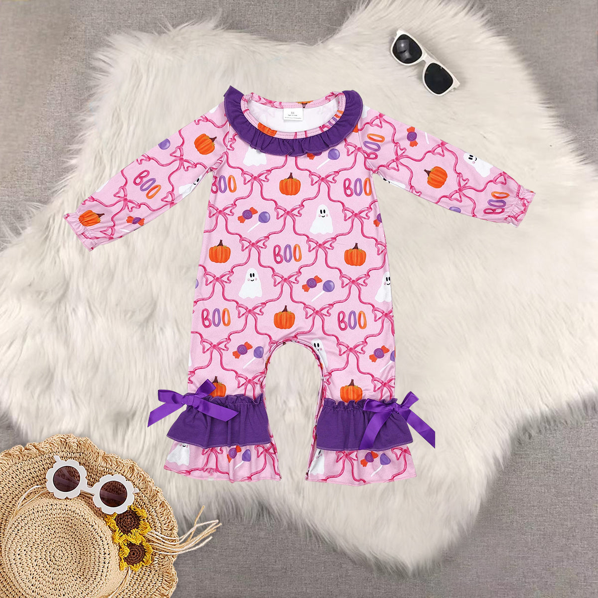 RTS NO MOQ Sibling baby girls baby girl clothes halloween long-sleeved trousers suit & romper & dress