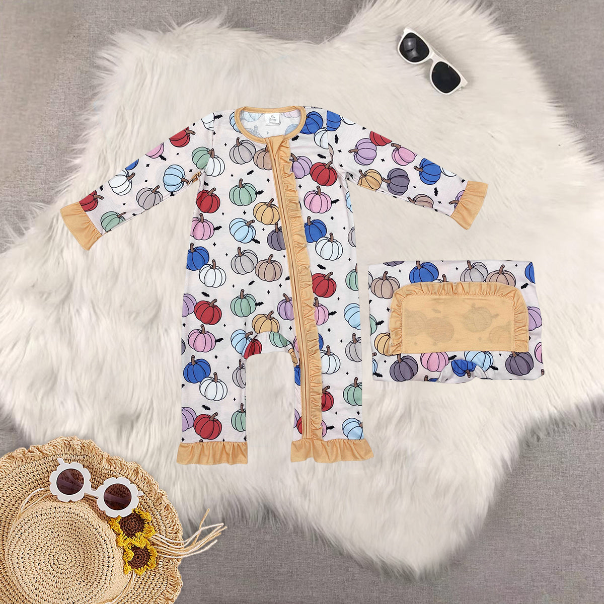 RTS NO MOQ Sibling baby girls baby boys clothes halloween long-sleeved trousers suit & romper