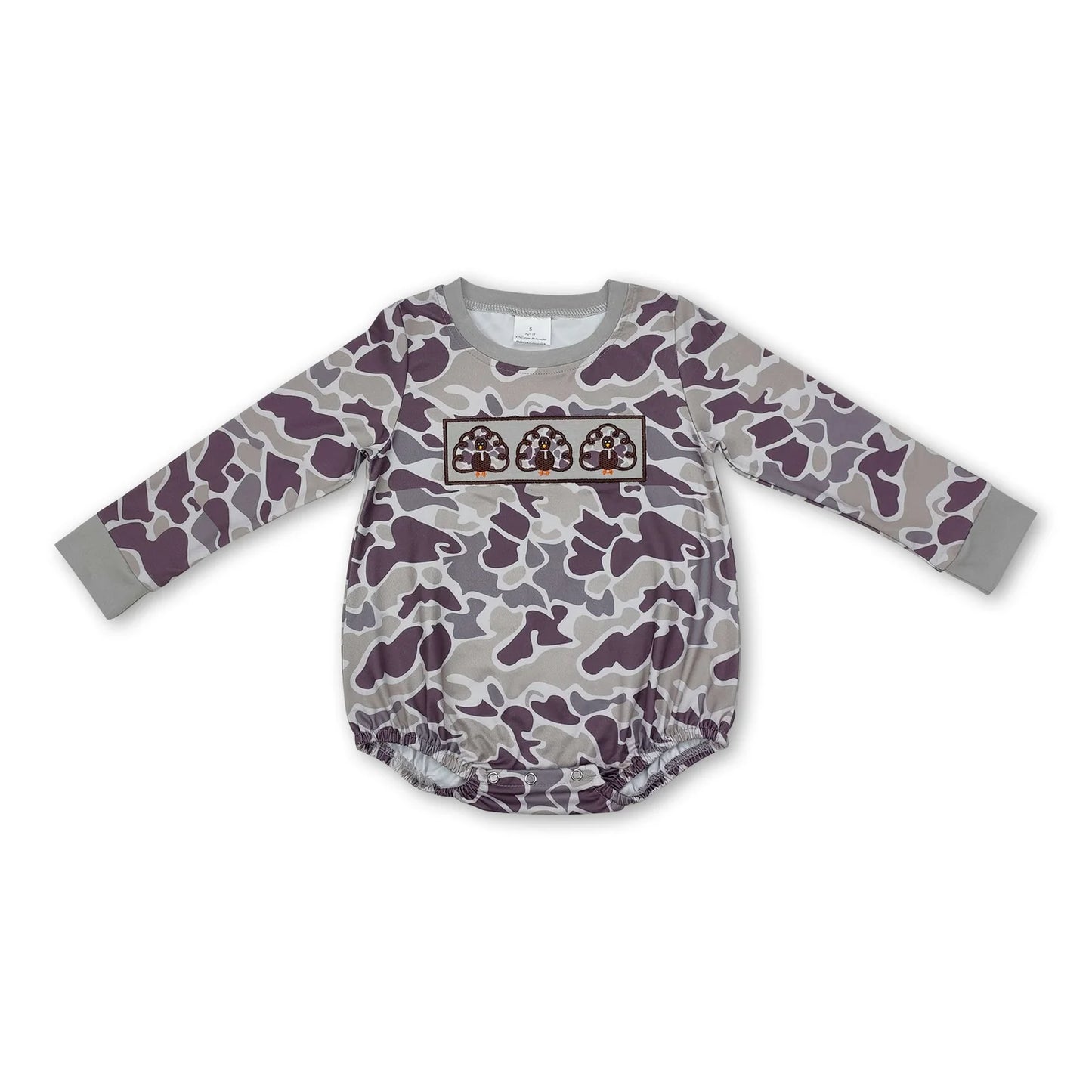 RTS NO MOQ Sibling milk silk Baby Girls Thanksgiving Turkey Print Long Sleeve Top Camo Pants Two Piece Fall Clothes Sets Rompers