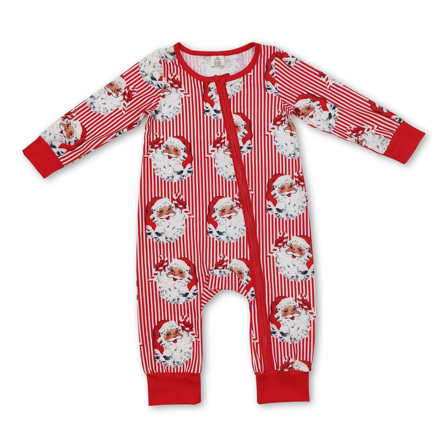 RTS NO MOQ Sibling milk silk Baby Boys Girls Christmas Long Sleeve Zip Up Rompers