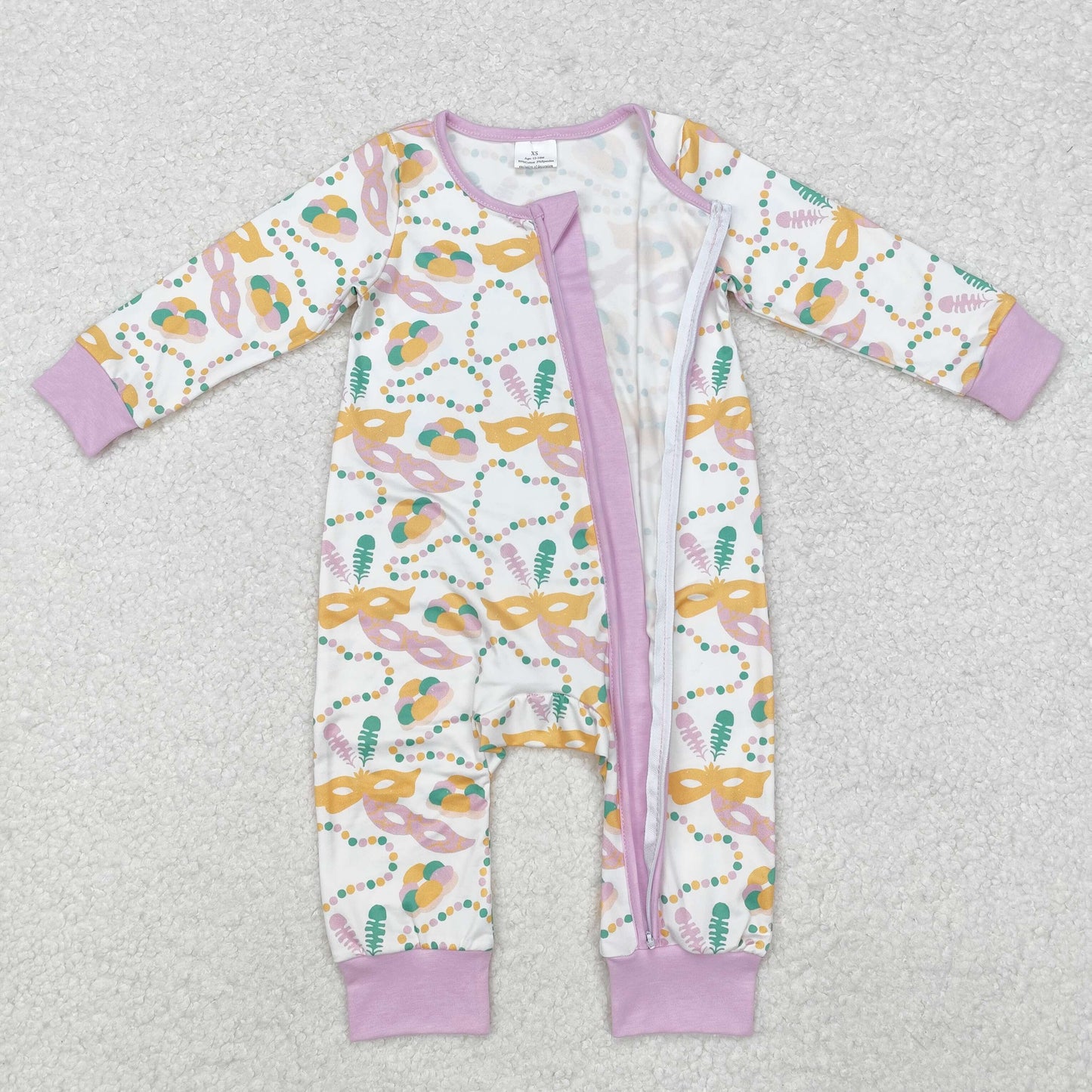 RTS NO MOQ Sibling Baby Girls clothes Mardi gras long sleeve Clothes Sets and romper
