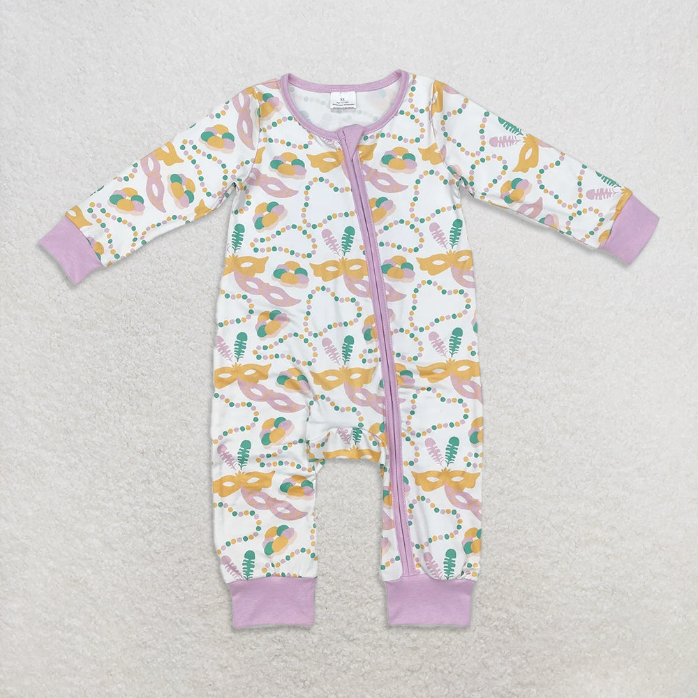 RTS Sibling baby girl clothes mardi gras long Sleeve pants sets and rompers
