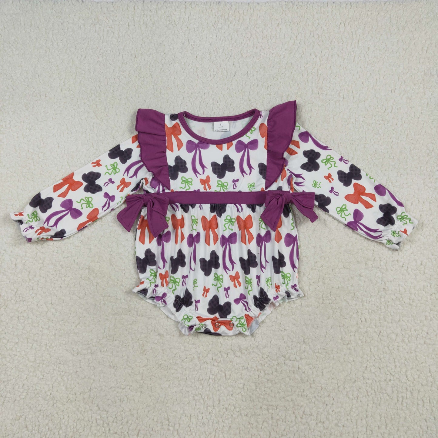 RTS Sibling baby girls clothes halloween bow long Sleeve dress and rompers