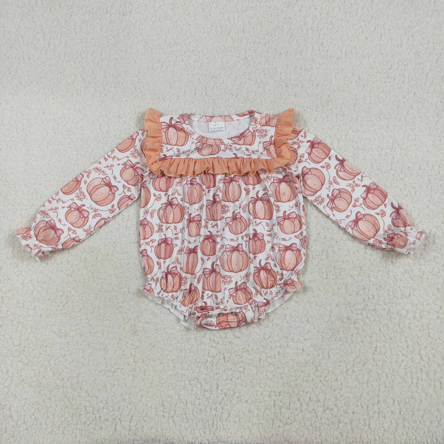 RTS Sibling baby girls clothes halloween pumpkin long Sleeve pants sets and rompers