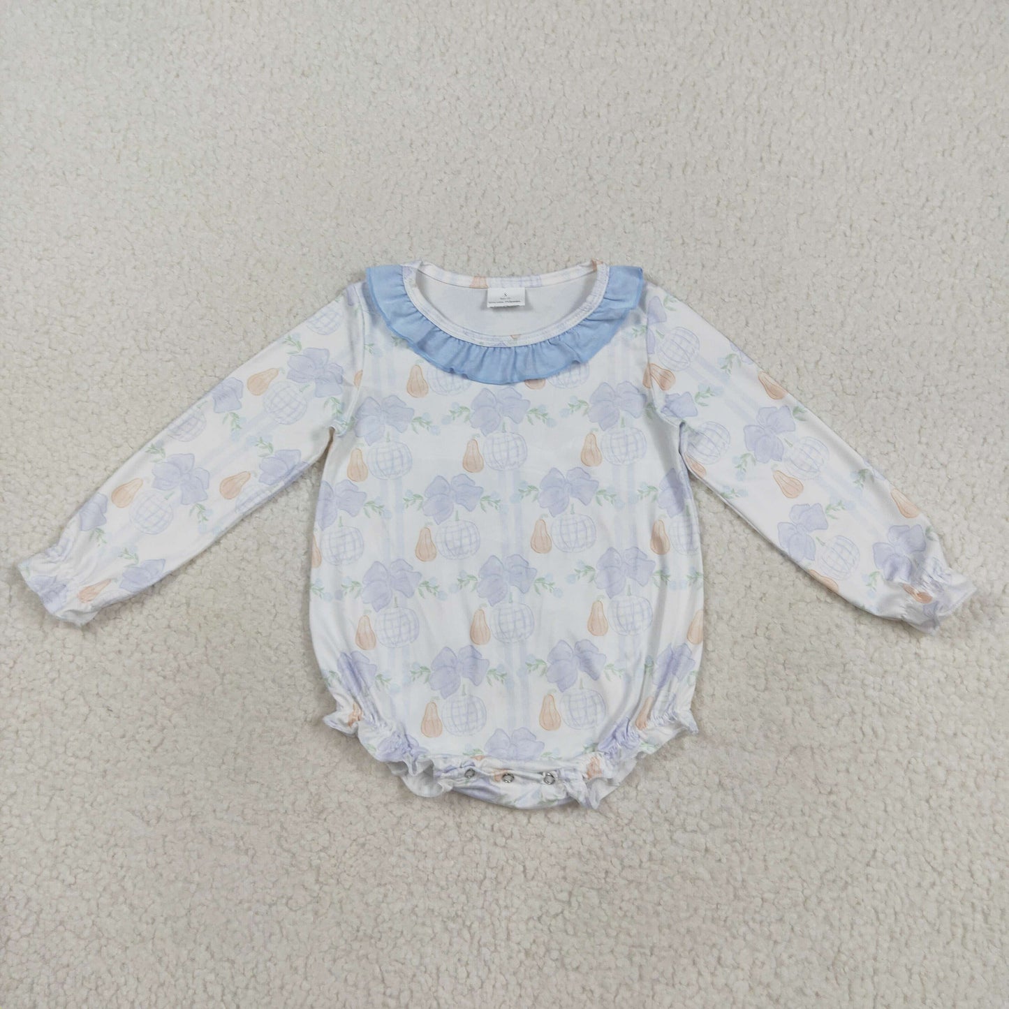 RTS Sibling baby girls clothes halloween bow pumpkin long Sleeve dress and rompers