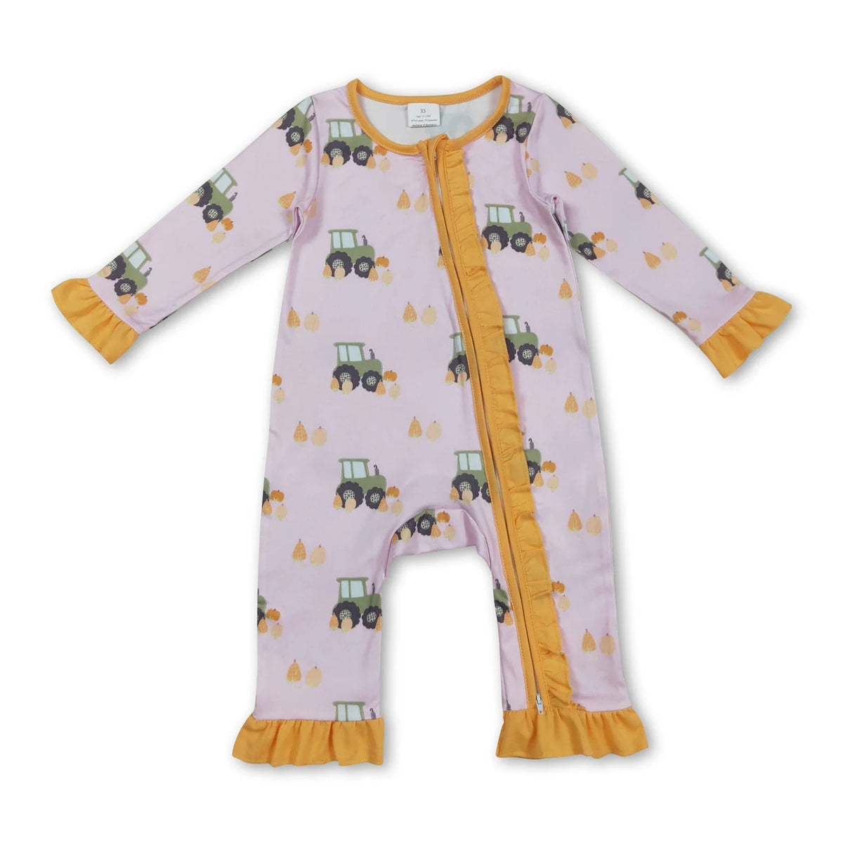 RTS NO MOQ Sibling milk silk Baby Boys Girls Pumpkins Trucks Long Sleeve Top Pants Pajamas Sets Rompers