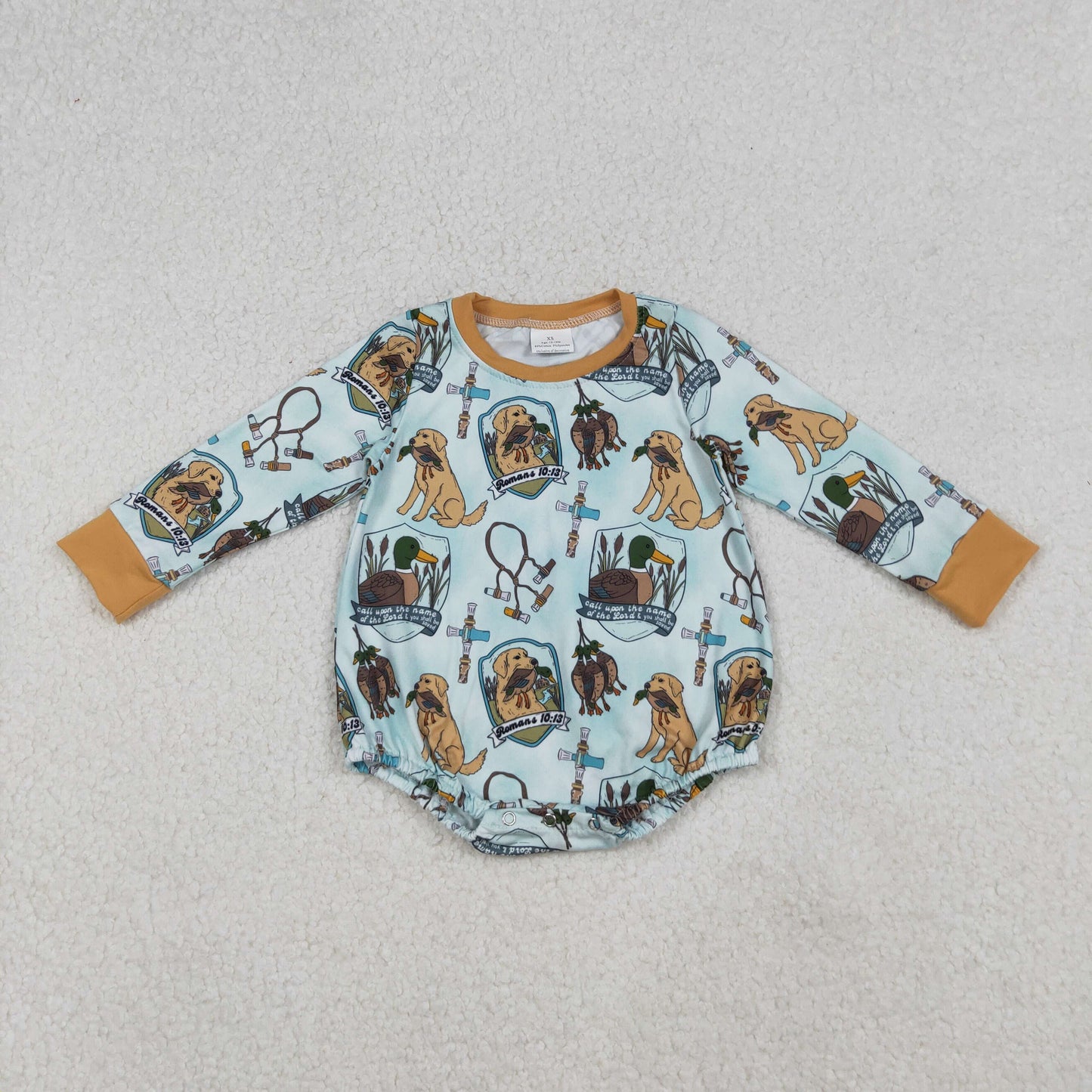 RTS NO MOQ Sibling Baby Boys clothes duck puppy long sleeve pants sets and rompers
