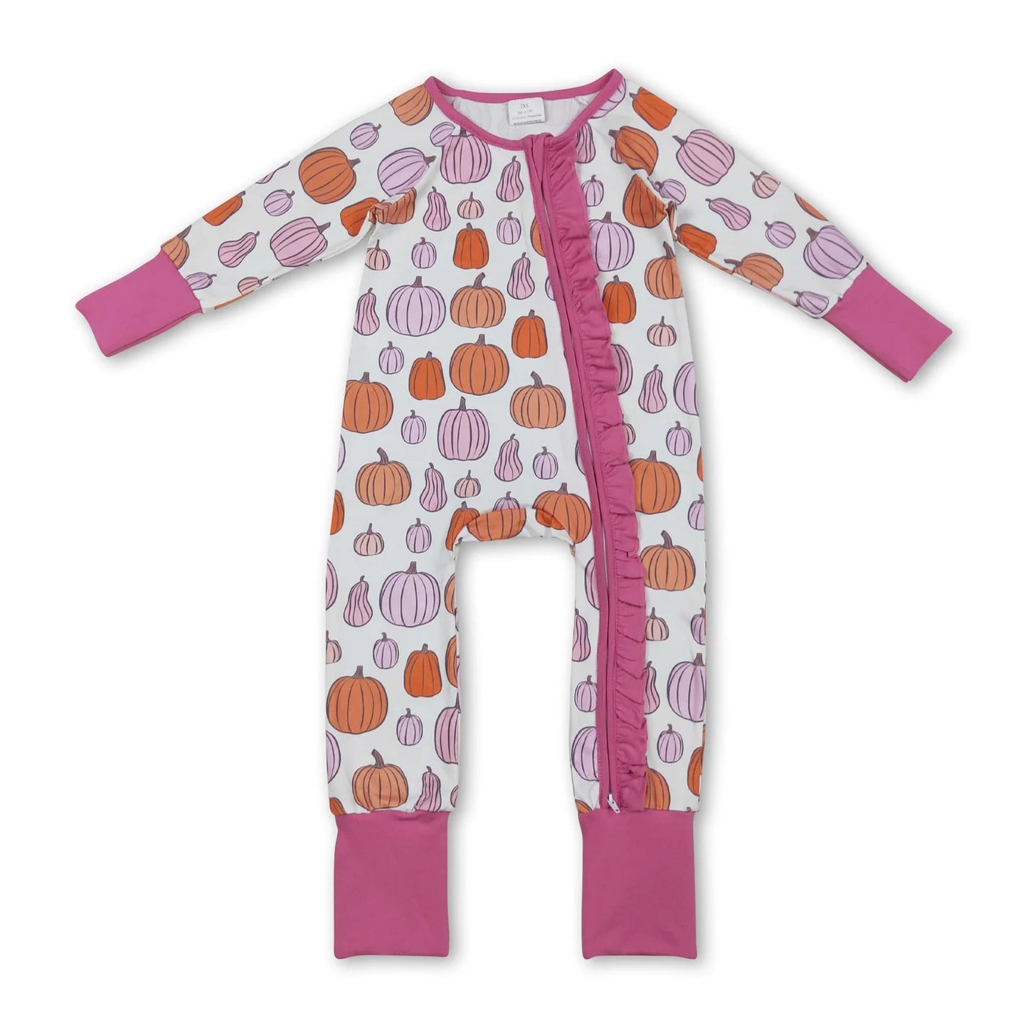 RTS NO MOQ Sibling milk silk Baby Girls Colorful Pumpkin Print Plaid Long Sleeve Top Pants Two Piece Fall Pajamas Sets Rompers