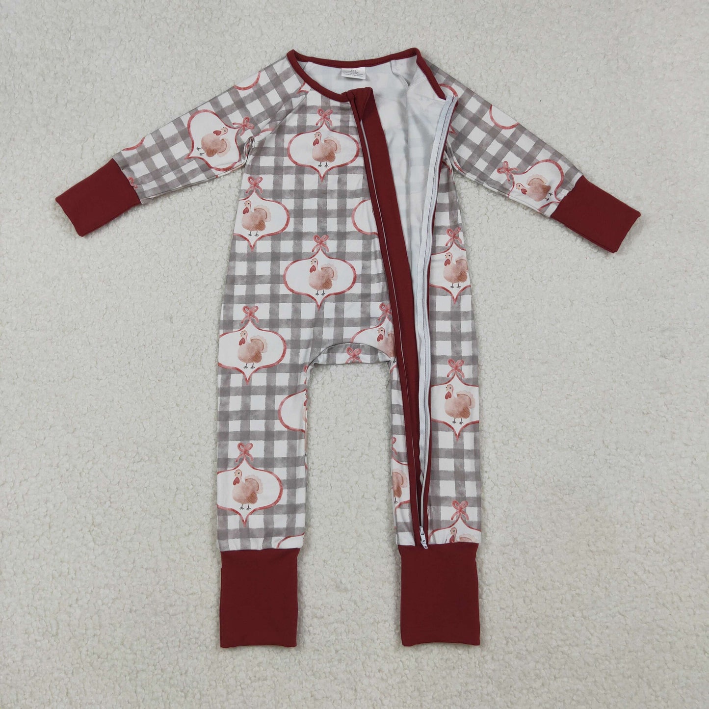 12/18m-7/8t RTS NO MOQ Sibling Baby girls clothes thanksgiving turkey long sleeve pants sets and rompers