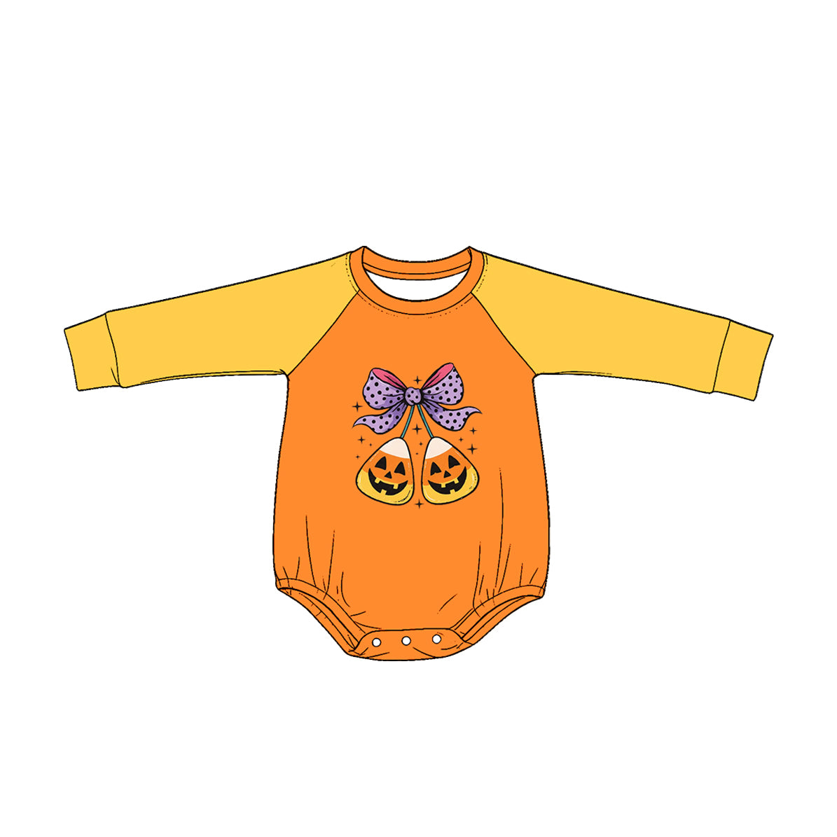 (Pre Order) No moq Baby Boys Casual Leopard Print Pumpkin Long Sleeve Thanksgiving Rompers