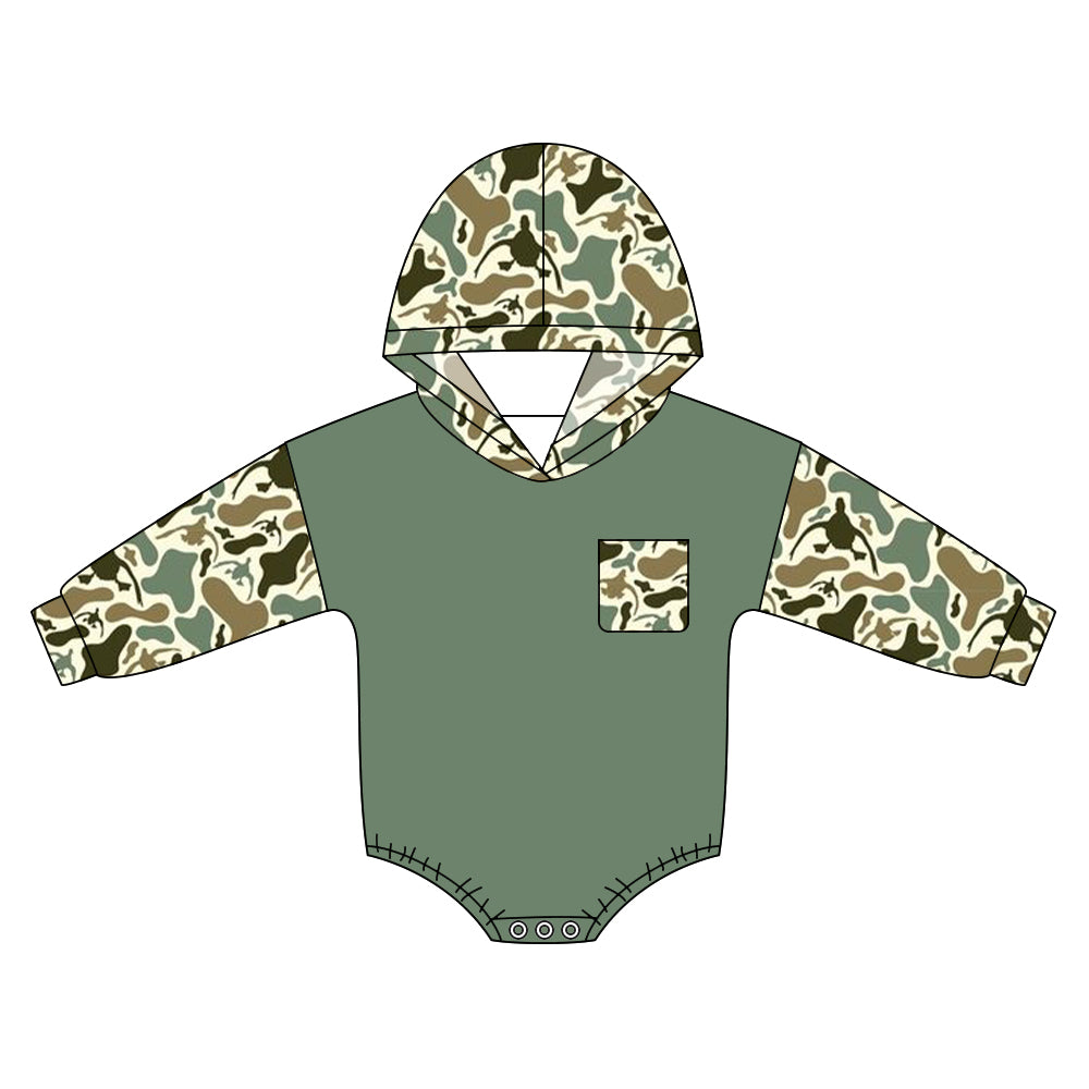 (Preorder new) No moq milk silk Baby Boys Camo Deer Daily Hunting Wear Rompers