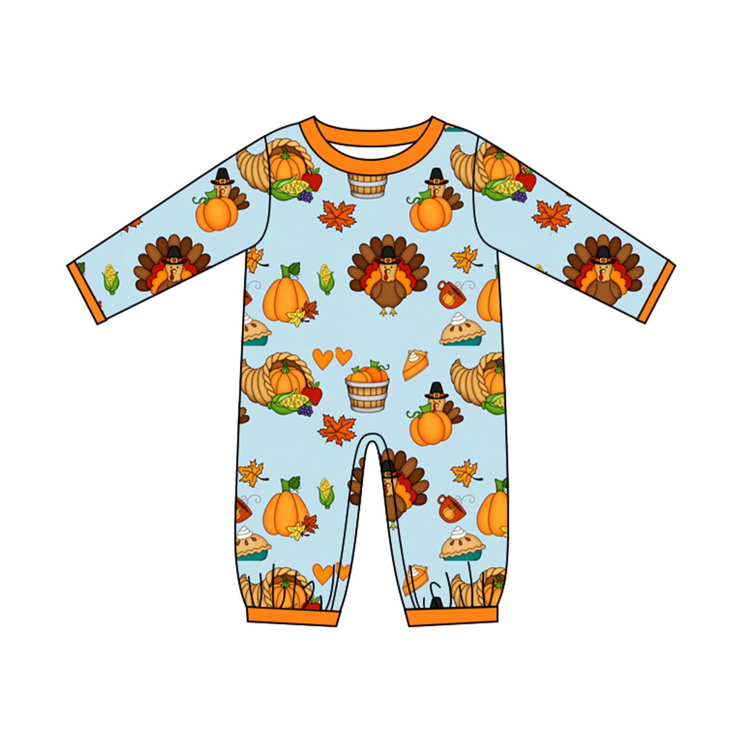 (Preorder new) No moq Baby Boys Pumpkin Pocket Top Jogger Pants Fall Thanksgiving Holiday Clothes Sets Rompers