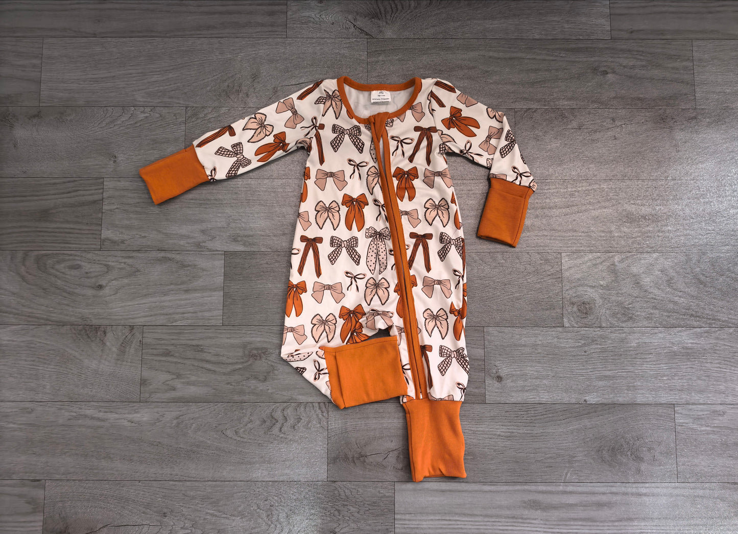(Sample) No moq milk silk LR3158 Baby Girls Bows Plaid Fall Two Way Zip Convertible Rompers