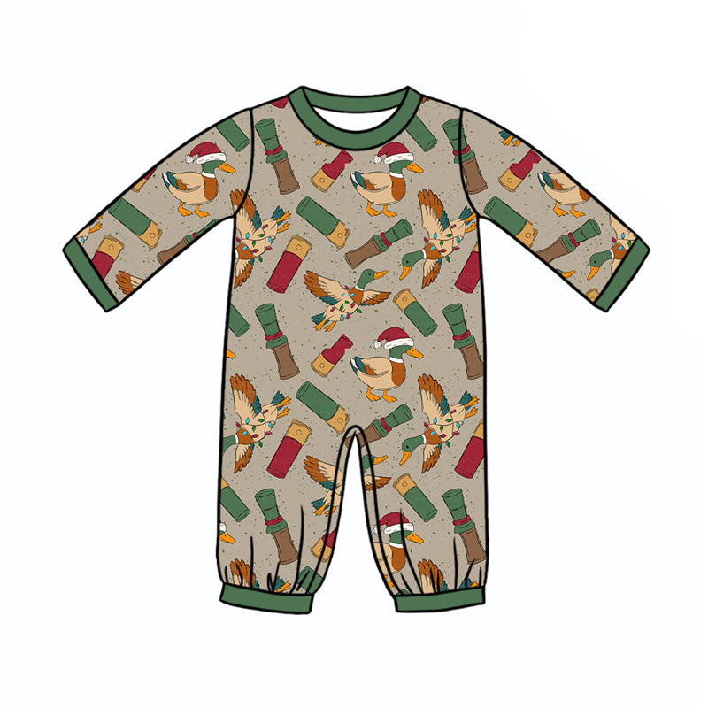 (Preorder new) No moq Baby Boys Hat Ducks Calls Long Sleeve Top Pants Set Long Sleeve Romper